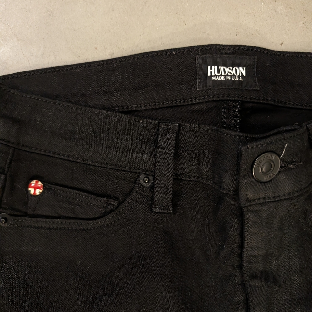 Hudson high rise black skinny jeans size 28